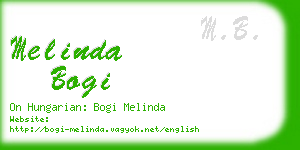 melinda bogi business card
